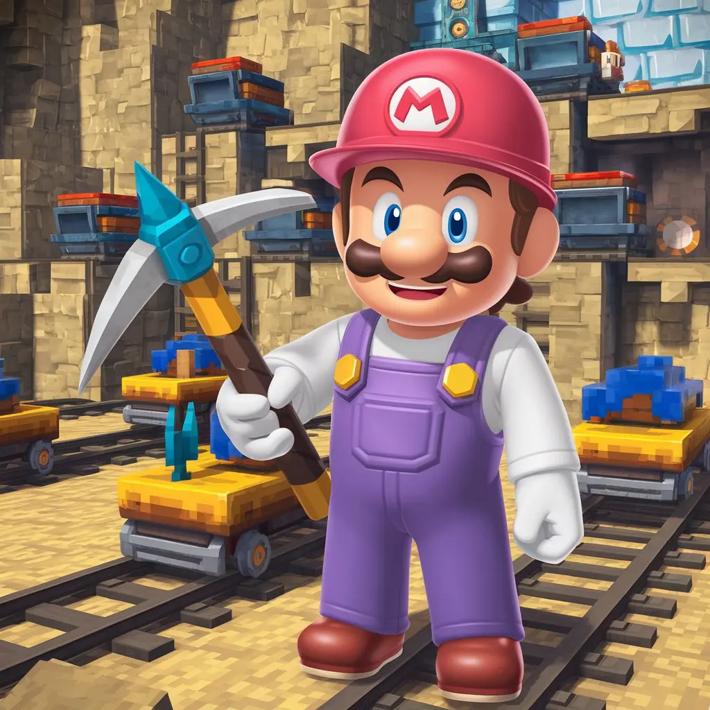 nintendo character with purple overalls wsj crossword